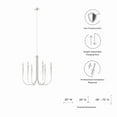 thumbnail image 7 of Modway Penrose 6-Light Chandelier in Polished Nickel, 7 of 7
