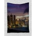 thumbnail image 1 of Puerto Rico Tapestry, Skyline Ocean Park Puerto Rico in the Evening Buildings Trees and Cloudy Sky, Wall Hanging for Bedroom Living Room Dorm Decor, 40W X 60L Inches, Multicolor, by Ambesonne, 1 of 2