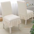 thumbnail image 1 of EcoNesxp Banquet Universal High Back Dining Chair Cover with Ruffle Skirt Color Ceremony Wedding K Suitable for Restaurant Removable Washable Furniture Chair Cover, 1 of 5
