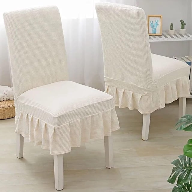 EcoNesxp Banquet Universal High Back Dining Chair Cover with Ruffle Skirt Color Ceremony Wedding K Suitable for Restaurant Removable Washable Furniture Chair Cover