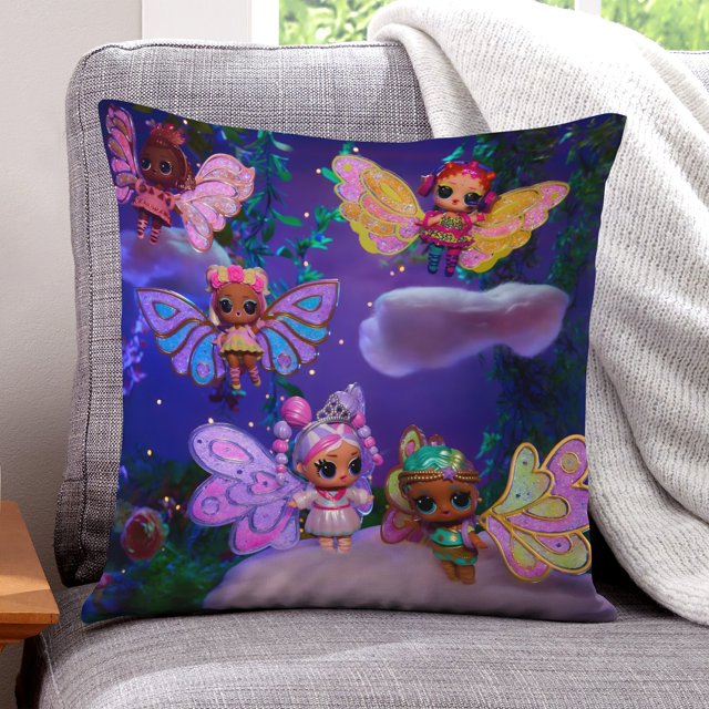 L.O.L. SURPRISE! Fundas de almohada de terciopelo con tema, regalos de funda de almohada, decoración para el hogar, cojín de lanzar, regalo de cumpleaños para fans y parejas. 50cm x 50cm.