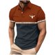 thumbnail image 2 of Blusa y camisa de manga corta con cuello vuelto para hombre, blusa de manga larga con solapa y botones estampados, blusa de poliéster para hombre, 2 of 5