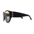 thumbnail image 3 of Womens Oversized Mod Oval Thick Temple Plastic Chic Sunglasses Black Yellow Blue, 3 of 4