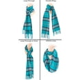 thumbnail image 7 of Cashmere Feel New England Plaid Scarf - 100% Acrylic - Super Soft - Teal, 7 of 7