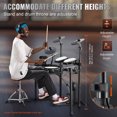 thumbnail image 6 of VEVOR Electric Drum Set, 32 Drum Kits & 480 Sounds Electronic Drum Kit, USB MIDI Supported 10 in Quiet Mesh Snare Electric Drum Set with 10 in Cymbals Drum Sticks & Pedals, for Beginners & Adults, 6 of 9