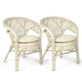 thumbnail image 3 of Pelangi Lounge Chair Natural Rattan Wicker Handmade Design w/ Cream Cushion, White Color, 3 of 7
