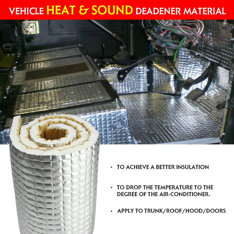 SOOMJ Heat Shield, Sound Deadening Material, Car Sound deadening mat,  Engine Insulation Foam with Aluminum Sheet 1100(AA)