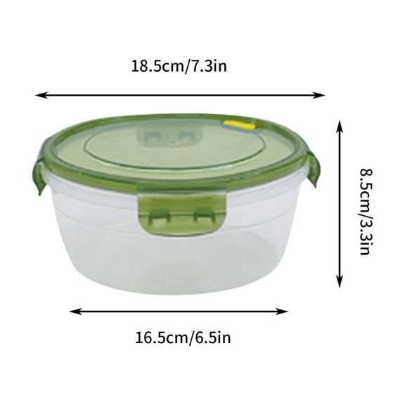 Xecvkr Household Food Grade Freezer Storage Container, Thickened Airtight Round Kitchen Organizer Box, Microwave Safe, 1 Box