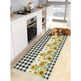 thumbnail image 3 of Sunflower Hallway Runner Rug 2x6ft,Black White Buffalo Plaid Check Country Bee Washable Woven Living Room Bedroom Kitchen Bathrom Carpet with Tassels,Indoor Outdoor Throw Door Mat for Entryway, 3 of 5