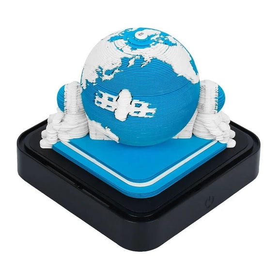 Omoshiroi Block Blue Earth 3D Memo Pad With 2024 Calendar