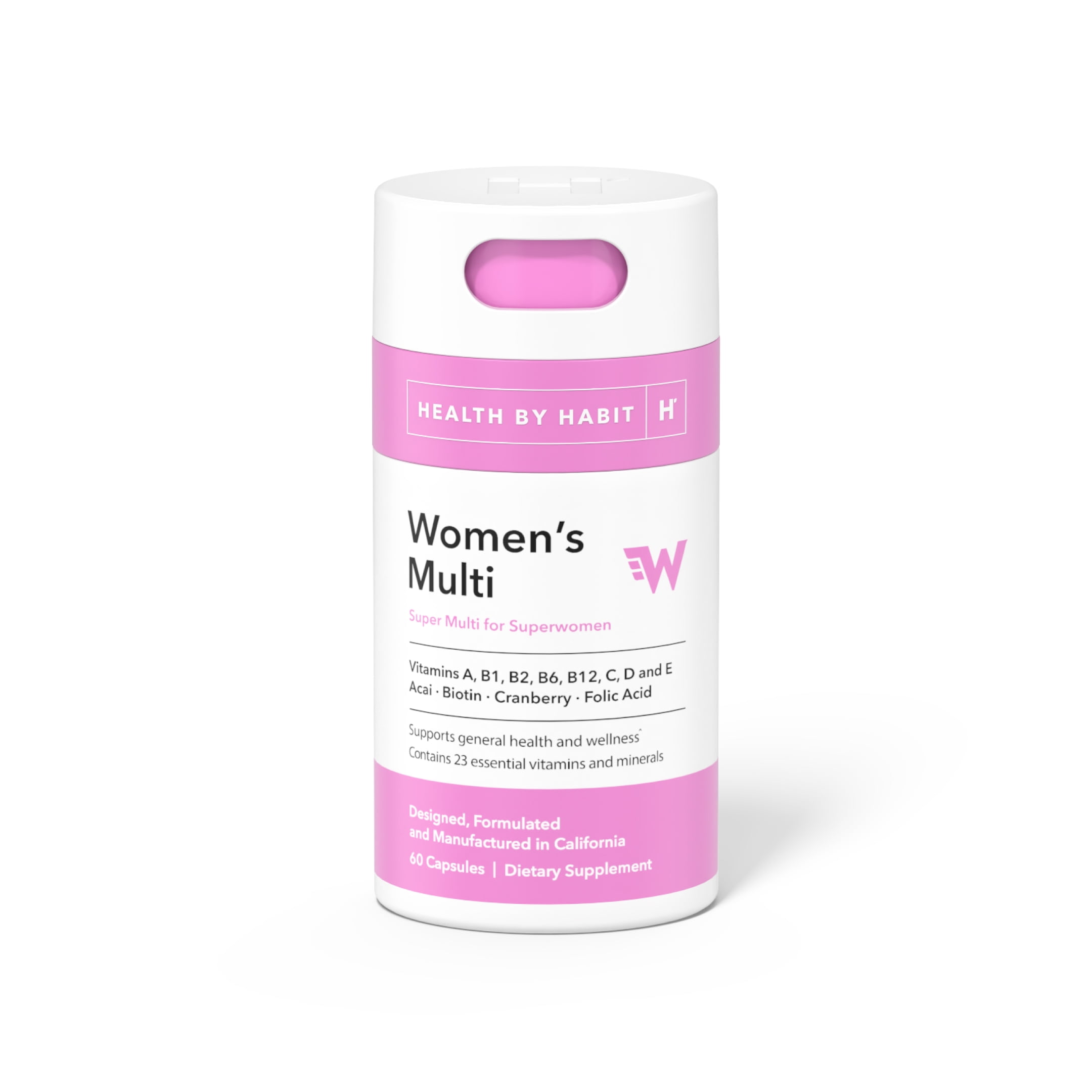 Health By Habit Multi Vitamin for Women, Vitamin Blend, Acai, Biotin, 60 Capsules