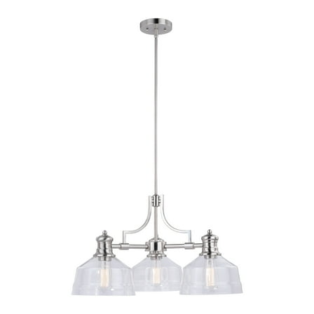 Beloit 3 Light Satin Nickel Farmhouse Chandelier Clear Glass