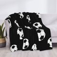 thumbnail image 4 of Throw Blanket for Couch, Cute soccer balls black Super Soft Fuzzy Comfy Warm Cute Throw Blanket, Lightweight Cozy Plush Flannel Blanket Throws for Sofa Bed All Season, 4 of 5
