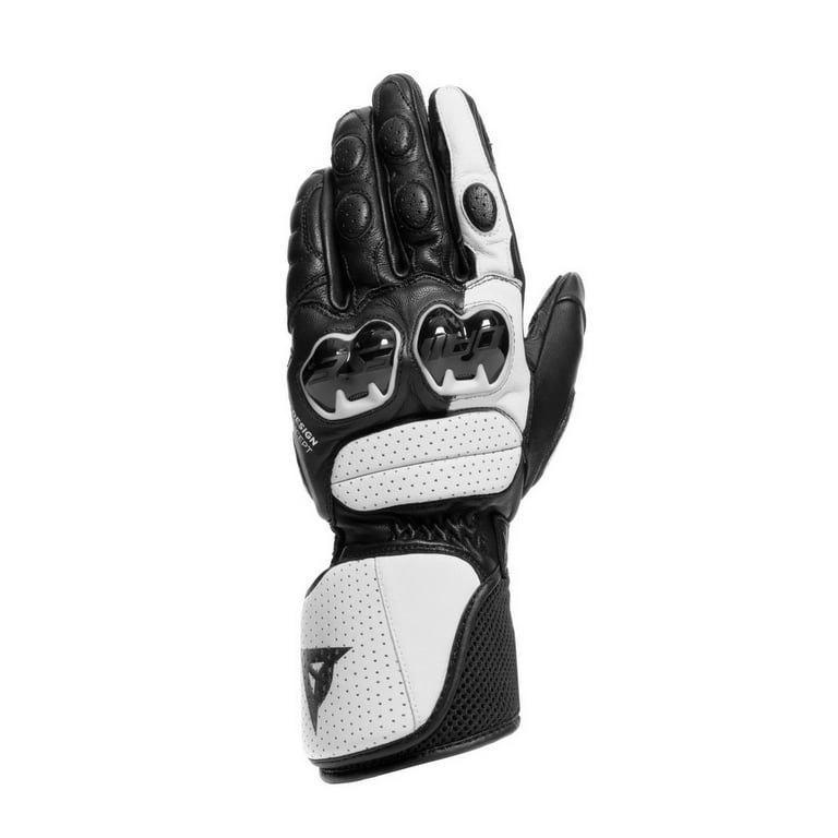 Dainese Impeto Mens Leather Motorcycle Gloves Black/White XXL