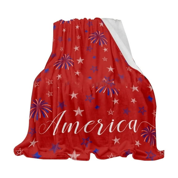 geerera July 4th Party Throw Blanket, Patriotic Blanket , Flannel Blanket,Conditioning Blanket,Sofa Blanket,Nap Blanket,Soft Microfiber Fleece Reversible,Machine Washable,Holiday Gift
