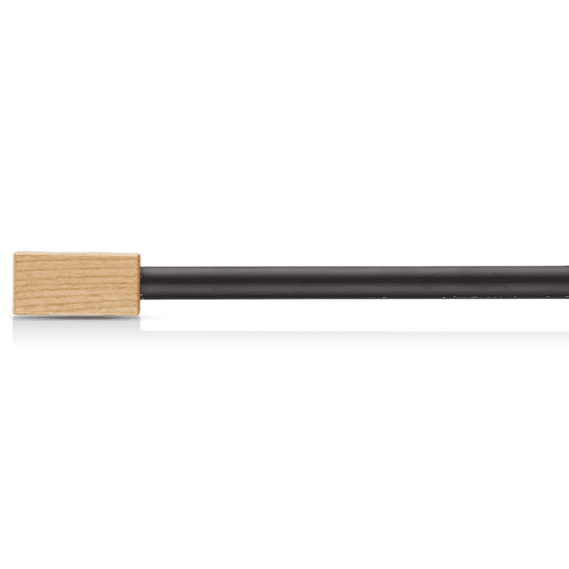 Bouclair Natural & Black Rectangular Wood Curtain Rod Set - Diameter 22/25 mm 66x120 in (168x305 cm)