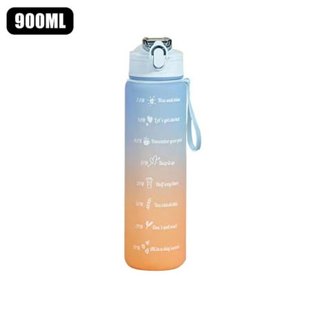 

SEARCHI Sports Water Bottle 900ml Motivational Water Bottle with Time and Straw Fitness Drinks Bottle BPA Free Leak proof for Gym School Cycling Camping Running