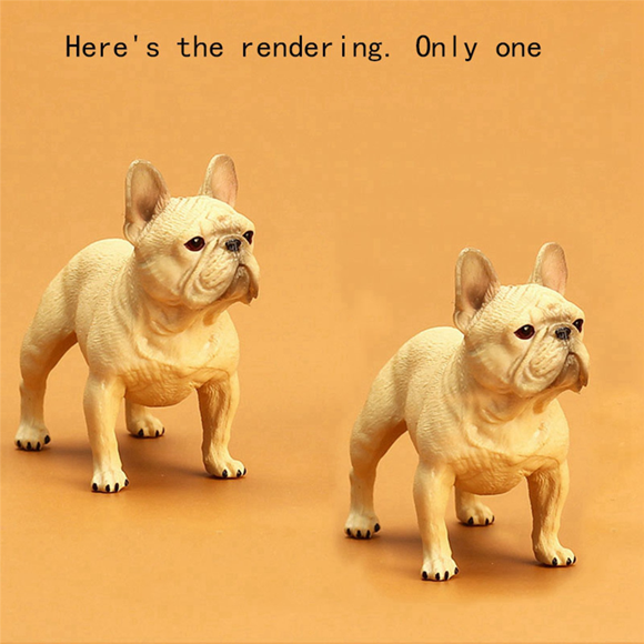 2X Pug Dog French Bulldog Models Standing Position Kids Educational Cheap Toy Gift Collection