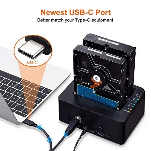 WeMe USB C 3.0 a SATA Disco Duro Externo Docking Station, SSD HDD Dupl