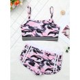 thumbnail image 3 of TiaoBug Girls 2 Piece Camouflage Athletic Set Spaghetti Straps Crop Top with Shorts Set Dance Activewear, 3 of 5