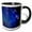 Black/White, variant on 3drose, Falling Stars Bright Blue Sparkle Galaxy Design, 15oz Two-tone Black Mug