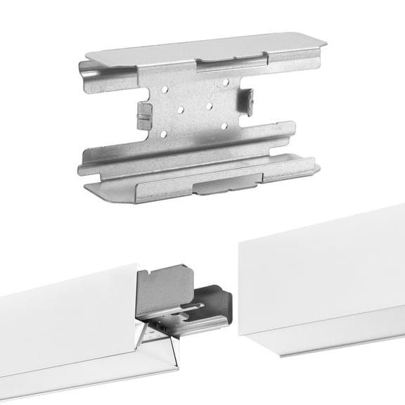 Maxxima Linkable Straight Bracket / Connector for Linear Up/Down Light Fixture, Joiner for 4' Suspension Pendants