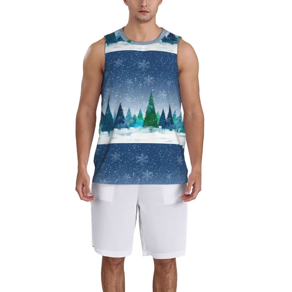 Xecao Christmas Trees print basketball shirt for both men and women, a unisex basketball jersey perfect for theme parties-Small