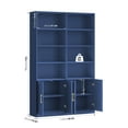 thumbnail image 4 of Homfa 73″ Tall Bookcases with Doors, 8 Cubes 6-Tier Double Row Bookshelf, Bookcase for Living Room Home Office, Blue, 4 of 7