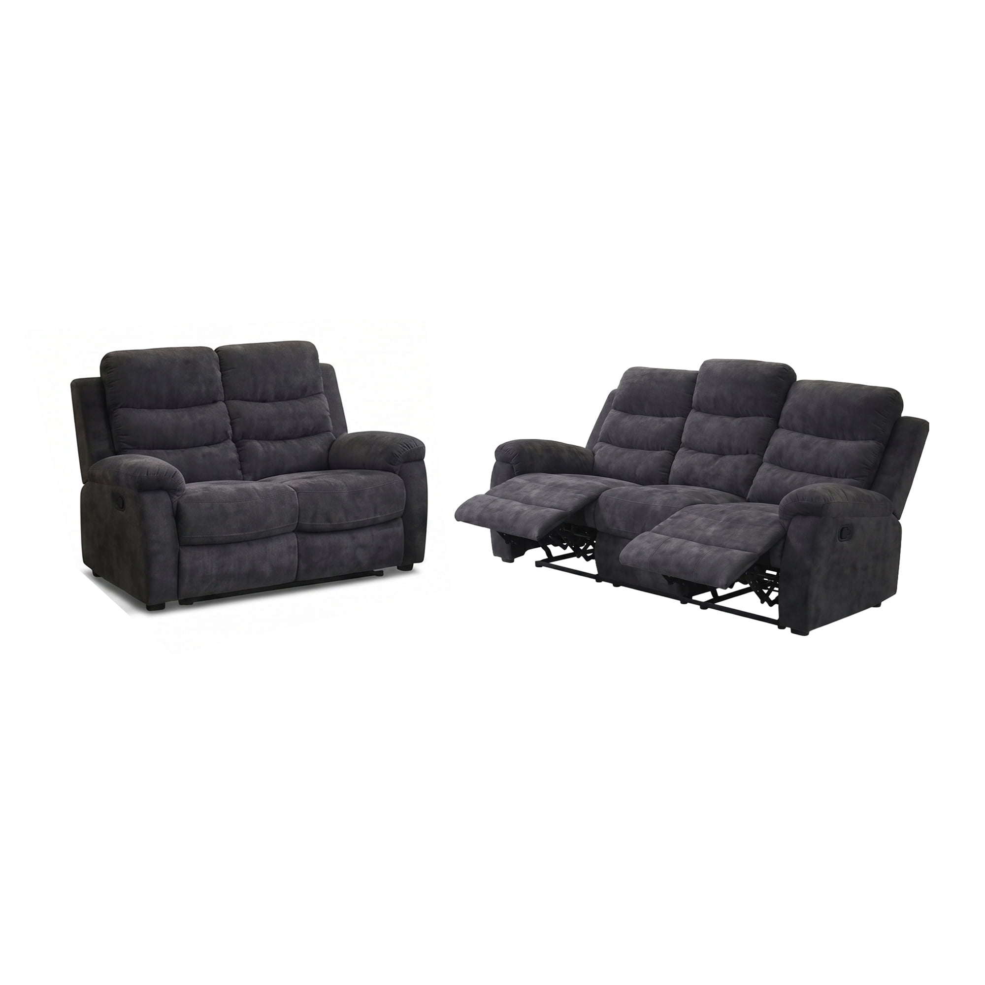2-Piece Reclining Living Room Set - Sofa & Loveseat, Gray