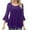 A-Purple, variant on Womens Elegant Tunics Dressy Casual Solid Ruffle Hem Wedding Tops Lightweight Comfy 3/4 Sleeve Crew Neck Mesh Shirts Cocktail Party Blouses Hot Pink S