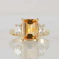 thumbnail image 1 of Citrine ring - November Birthstone Jewelry - Natural Citrine - Statement Ring - Gold Ring - Engagement Ring - Rectangle Ring - Cocktail Ring, 1 of 1