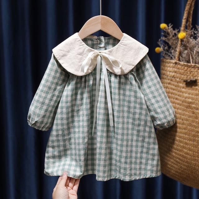 Robe Décontractée pour Filles Vêtements Roses Été 2023 Nouvelle Robe Princesse Coréenne en Coton Lin Col Rabattu