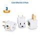 thumbnail image 3 of Adaptadores Cable Matters Blanco Paquete de 3 Clavijas 2 a 3, 3 of 6