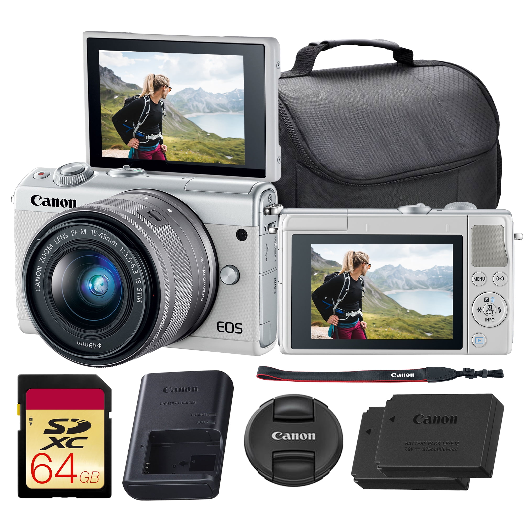 Professional Canon EOS M100 Mirrorless Digital Camera with 15-45mm