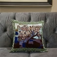 thumbnail image 6 of Tree Oil Duo Throw Pillow with Removable Cover in Brown Green Purple 20x20, 6 of 6
