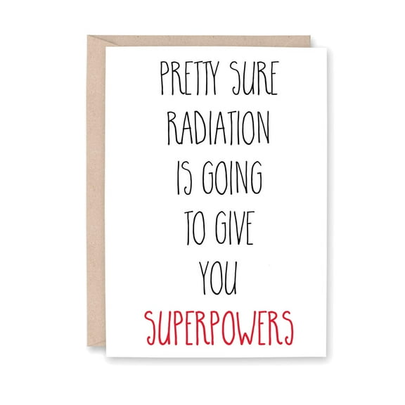 Funny Radiation Superpowers Greeting Card – Humorous Blank Card for Birthdays, Get Well Soon, or Just Because – Includes Envelope