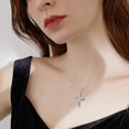 thumbnail image 5 of Coachuhhar Cross Necklace 925 Sterling Silver Turquoise Pendant Necklaces Religious Jewelry Gifts for Women Mom Birthday, 5 of 7