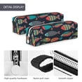thumbnail image 4 of Pofeuu Colorful Fish Print Leather Pencil Case, Leather Pencil Pouch Large Capacity, Big Pencil Pouch with Zipper Vintage Pen Bag Fountain Pen Holder, 4 of 7