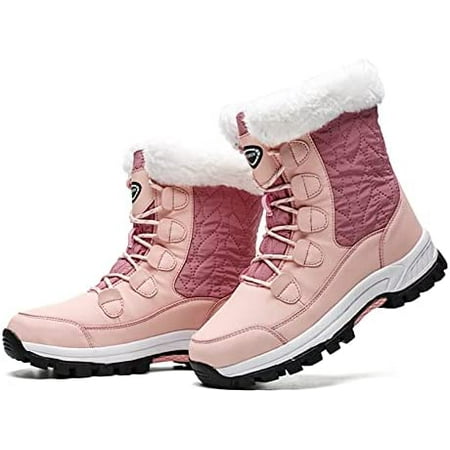 

Women s Waterproof Snow Boots Winter Mid Calf Booties Warm Fur Lining Winter Shoes