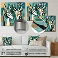 thumbnail image 4 of Designart "Abstract Deer Portrait in Green and Beige" Animals Deer Metal Wall Art Prints, 4 of 5