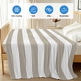 thumbnail image 4 of Beige Stripes Cooling Blanket, Lightweight Breathable Summer Throw Blanket with Double Sided Cold Effect, Simple Beige White Texture Picnic Beach Blankets Bed Sheet for Hot Sleepers 50"x60", 4 of 8