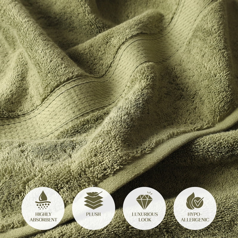 Superior 800 GSM Egyptian Cotton 6-Piece Face Towel Set, Soft Ultra Absorbent Towels, Red