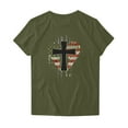 thumbnail image 4 of Fartey 4th of July T-Shirt for Women Trendy Graphic Tees Summer Casual Short Sleeve Crew Neck Tops Independence Day Patriotic Blouses Army Green XL, 4 of 4