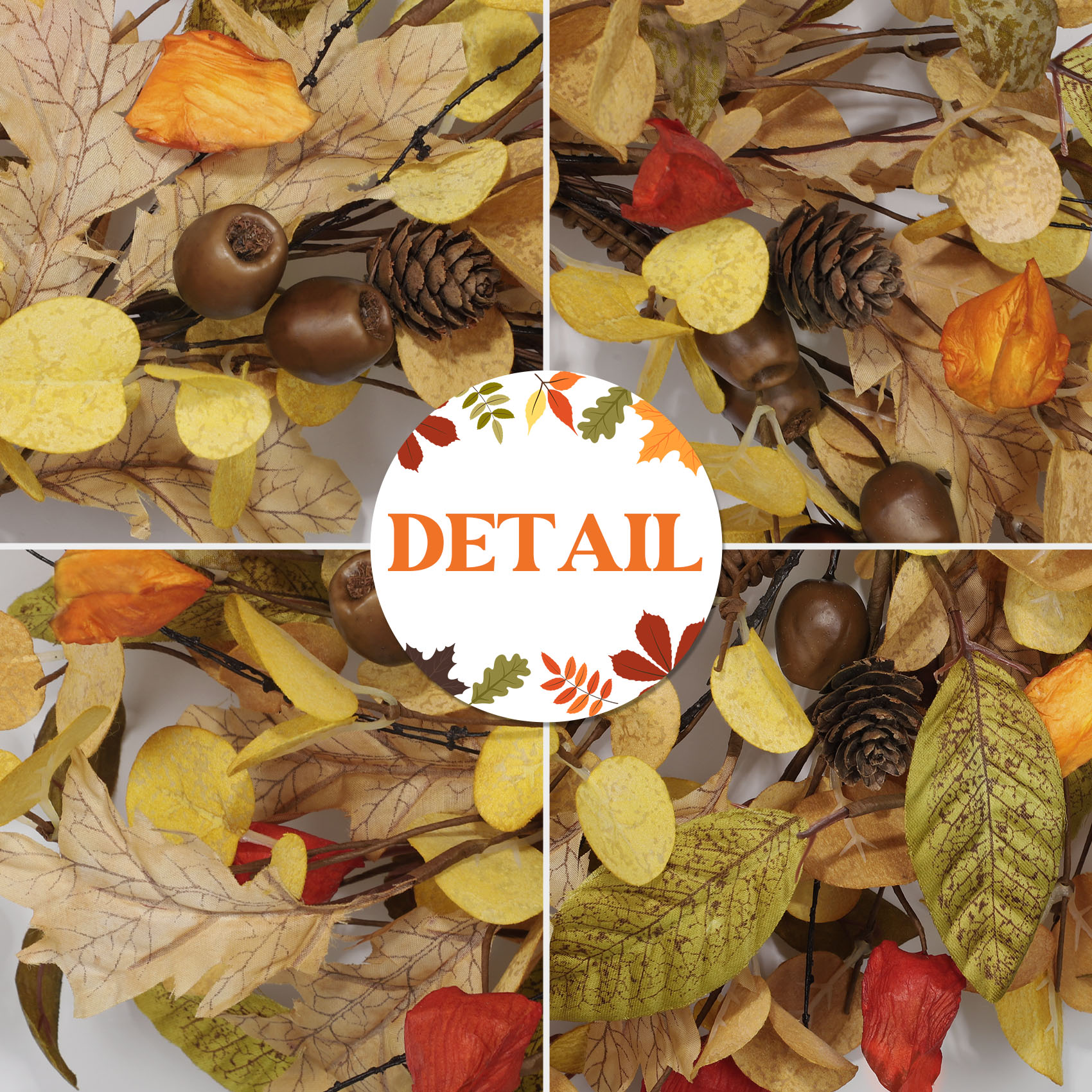 Scidweet 20in Autumn Fall Wreath with Eucalyptus photo 4