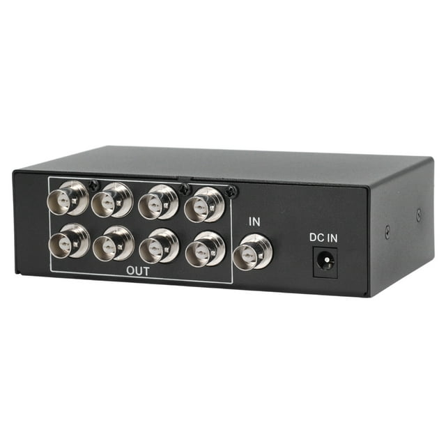8 Port BNC Video Splitter Box, 1080P Coaxial Signal Distributor Amplifier for Public Video System, TV Teaching, Multi Screens Monitoring