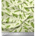 thumbnail image 1 of Soimoi Yellow Rayon Crepe Fabric Green Peas Vegetable Print Fabric by the Yard 46 Inch Wide, 1 of 3