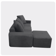 thumbnail image 2 of JERFIT 3-Seater Convertible Modular Sofa Set in Velvet, Reversible Chaise Sectional Couch for Living Room, Antique Grey, 2 of 10