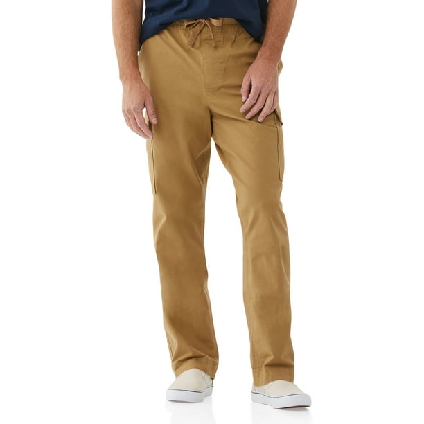 Free Assembly Men's Cargo Pants with E-Waist - Walmart.com