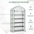 thumbnail image 5 of Outsunny 5 Tier Mini Greenhouse with Reinforced PE Cover, Small Portable Greenhouse with Roll-Up Zippered Door, White, 5 of 9