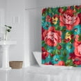 thumbnail image 3 of Aesthetic Country Farmhouse Floral Shower Curtain, 72x84 Polyester, Bee and Bloom Pattern with Hooks, 3 of 5